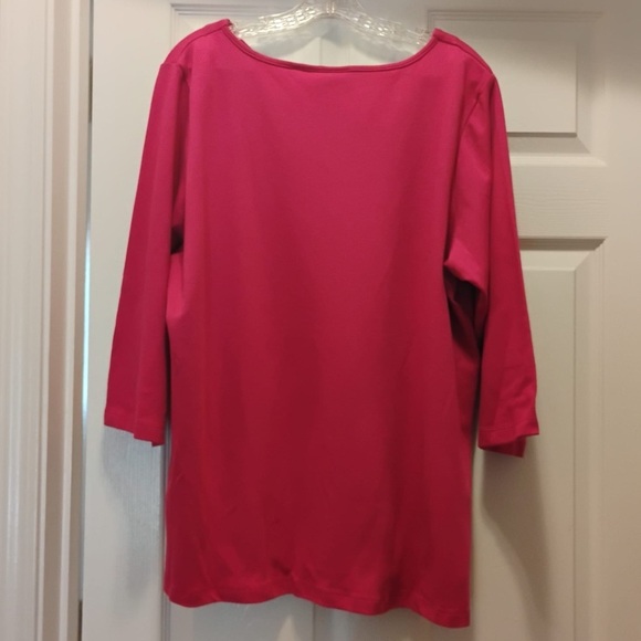 NWT Bob Mackie Wearable Art Pink Sequined Blouse Shirt Size 1X - Picture 3 of 7